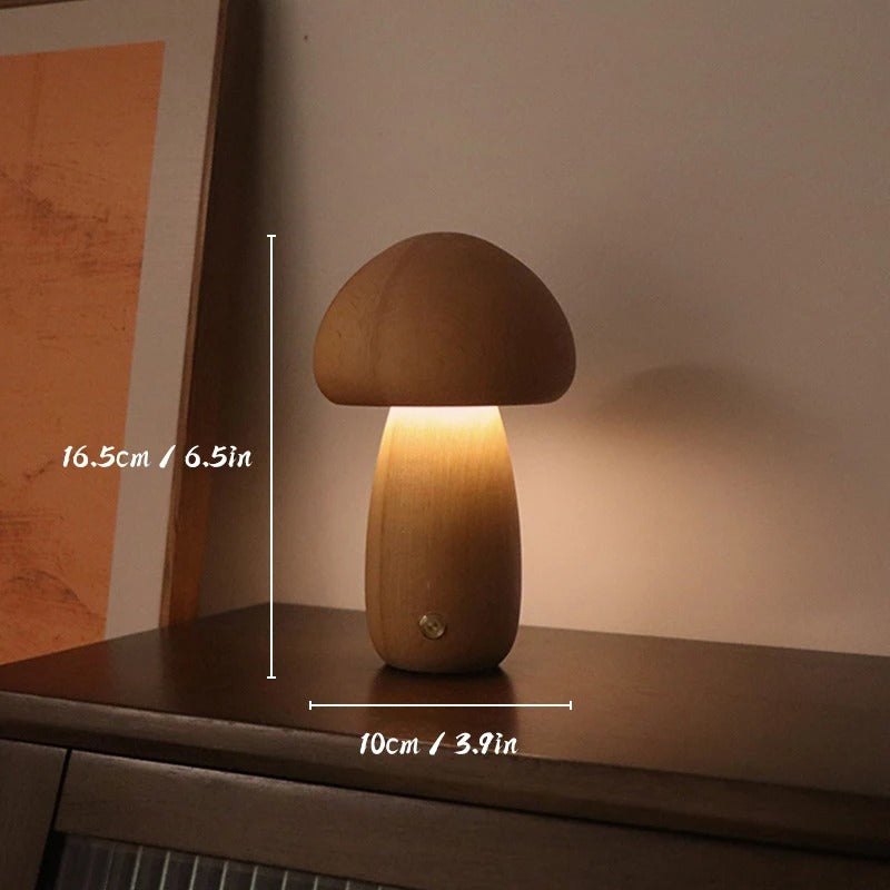 Serene Glow Wooden Night Lamp