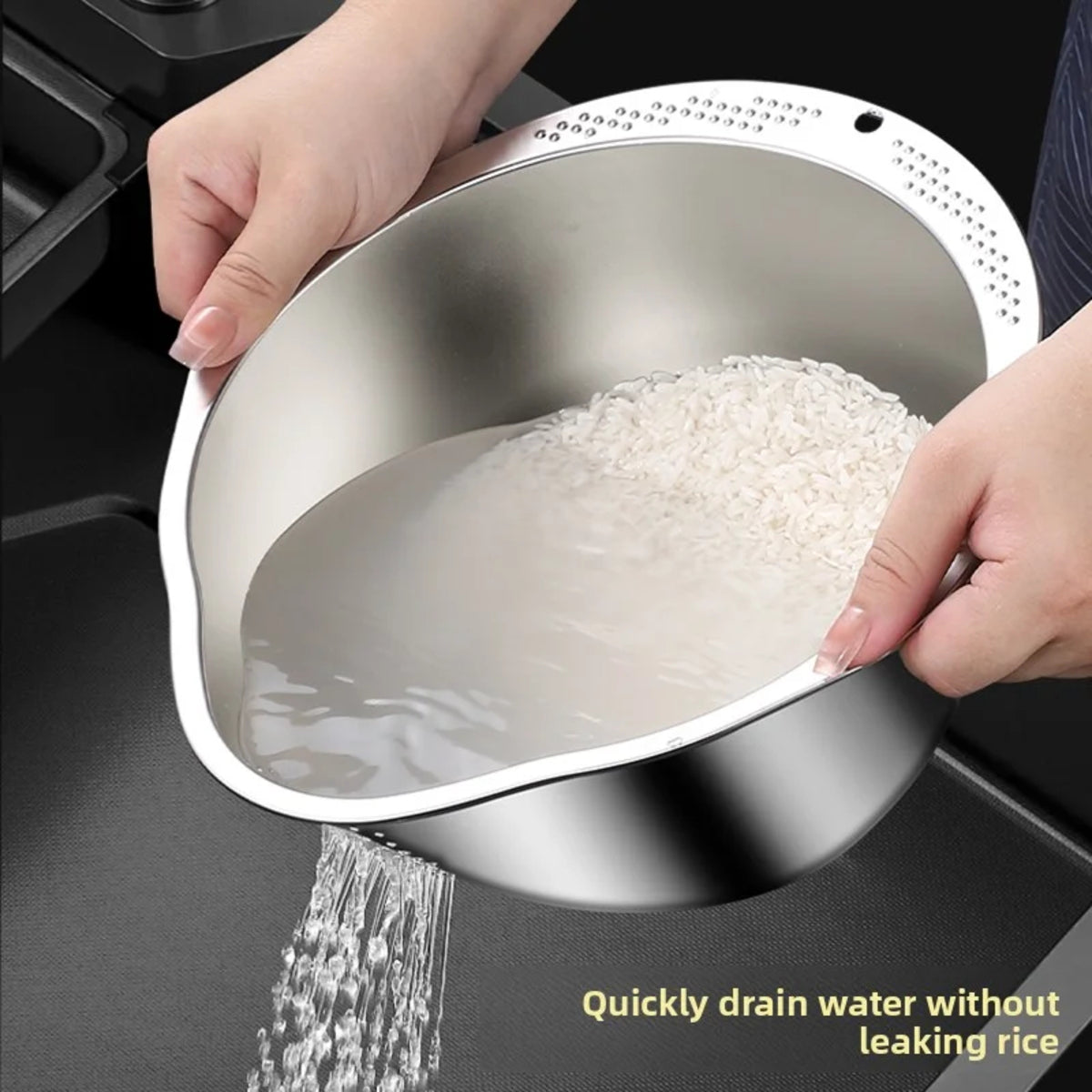 Stainless Steel Colander and Strainer Bowl for Kitchen Washing