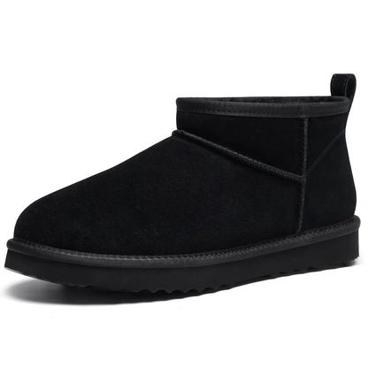 Women's Suede Ankle Boots - Fur Lined, Non-Slip for Winter Snow