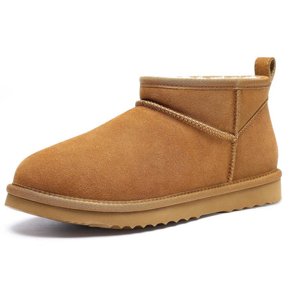 Women's Suede Ankle Boots - Fur Lined, Non-Slip for Winter Snow
