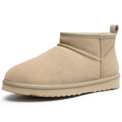 Women's Suede Ankle Boots - Fur Lined, Non-Slip for Winter Snow
