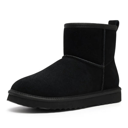 Women's Suede Ankle Boots - Fur Lined, Non-Slip for Winter Snow