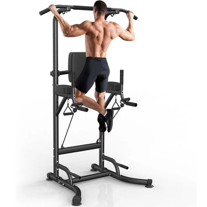 Adjustable Dip Station with Pull-Up Bar and Ab Exercise Equipment