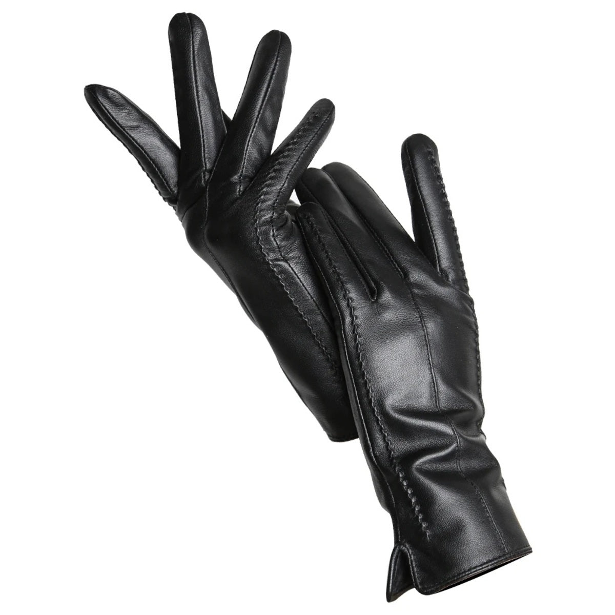 Touchscreen Driving Gloves for Women - Warm Lined Sheepskin Leather