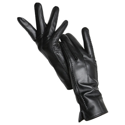 Touchscreen Driving Gloves for Women - Warm Lined Sheepskin Leather