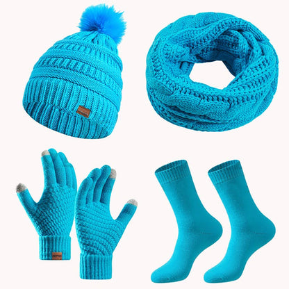 Knit Beanie, Gloves, and Neck Warmer Set for Women - Winter Accessories