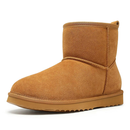 Women's Suede Ankle Boots - Fur Lined, Non-Slip for Winter Snow
