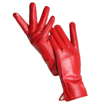 Touchscreen Driving Gloves for Women - Warm Lined Sheepskin Leather