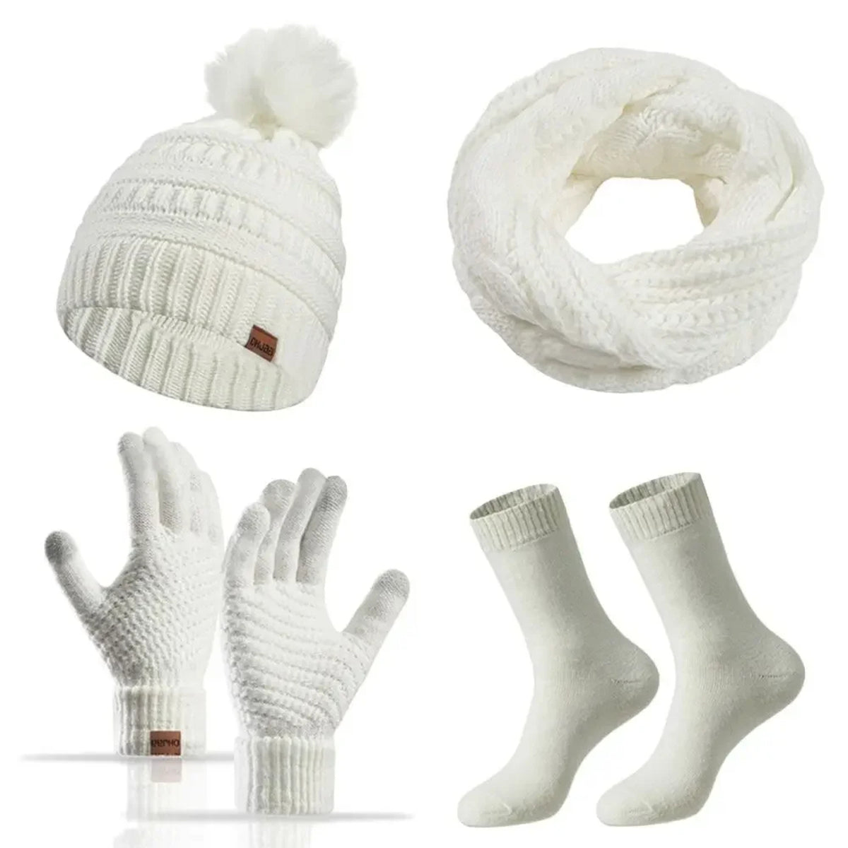 Knit Beanie, Gloves, and Neck Warmer Set for Women - Winter Accessories