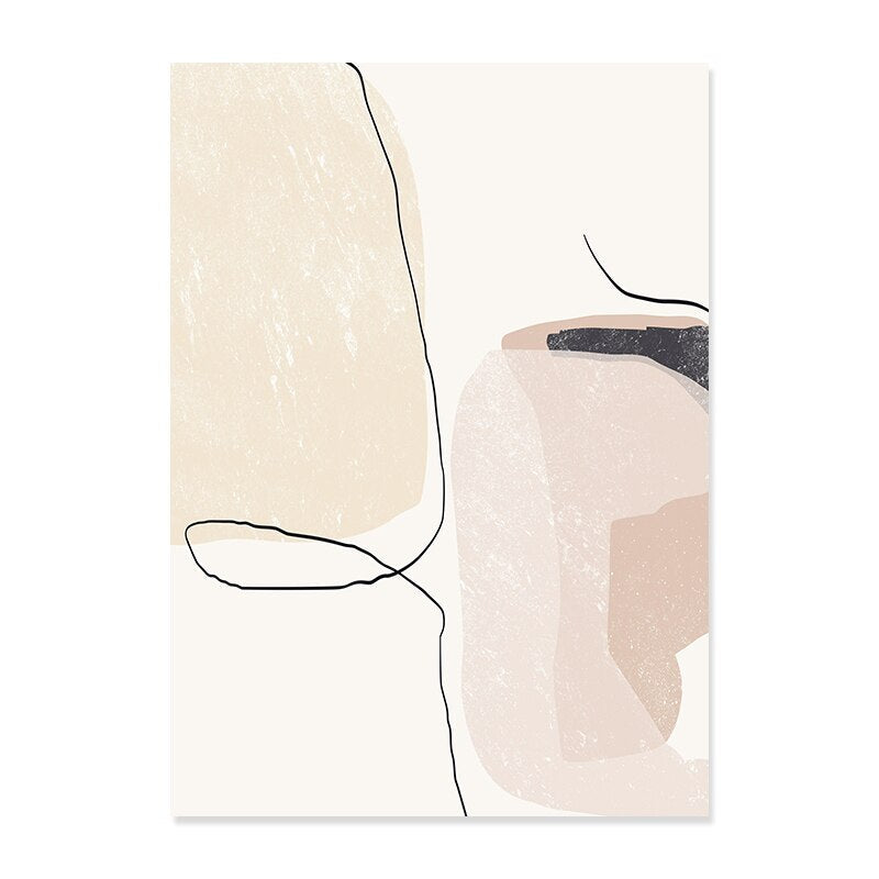 Elegant Sandstone Geometric Canvas Art Print