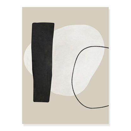 Elegant Abstract Canvas Art - Beige & Black Design