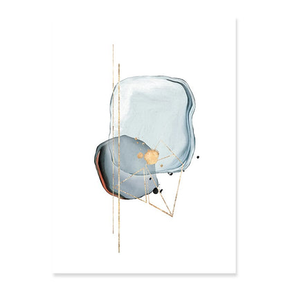 Serene Blue and Gold Abstract Canvas Art for Your Space
