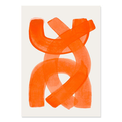 Vibrant Orange Brushstroke Canvas Art for Home Décor