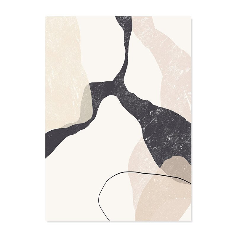 Elegant Sandstone Geometric Canvas Art Print