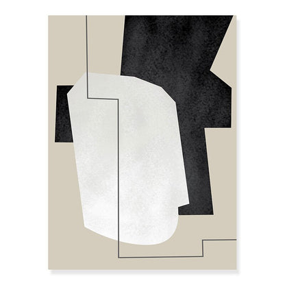 Elegant Abstract Canvas Art - Beige & Black Design