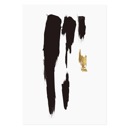 Elegant Black & Gold Abstract Canvas Art Print