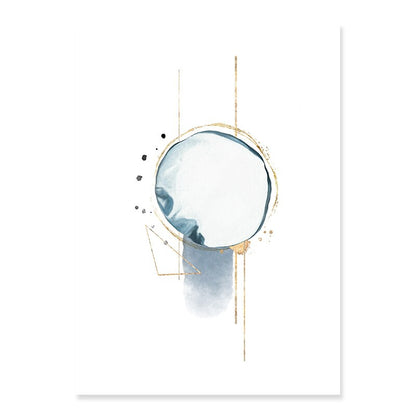 Serene Blue and Gold Abstract Canvas Art for Your Space