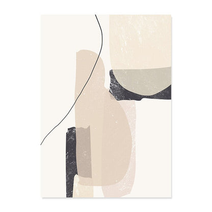 Elegant Sandstone Geometric Canvas Art Print