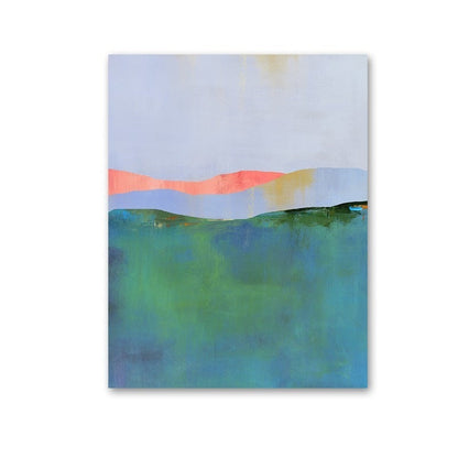 Vibrant Horizon Canvas Art Print - Blue and Yellow Palette