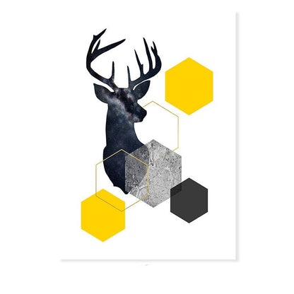 Vibrant Yellow Marble Triangle Canvas Art for Modern Spaces