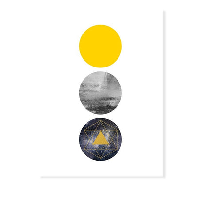 Vibrant Yellow Marble Triangle Canvas Art for Modern Spaces