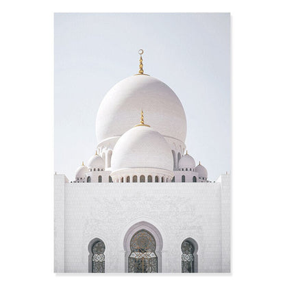 White and Gold Mosque Arch - Canvas Art Print for Wall Decor