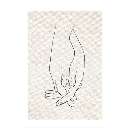 Chic Floral Minimalist Canvas Art Print - Soft Beige Tones