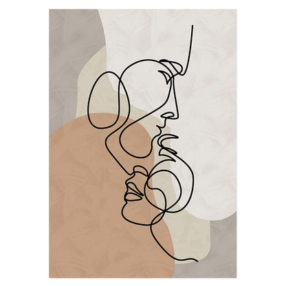 Chic Floral Minimalist Canvas Art Print - Soft Beige Tones