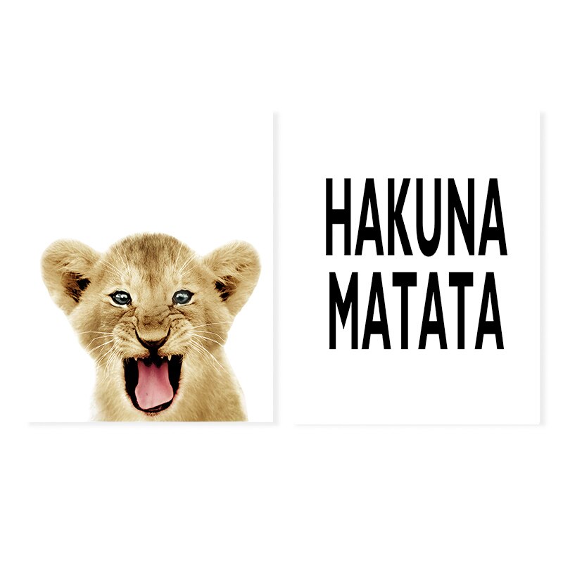 Canvas Print of Black and White African Lion Wall Art