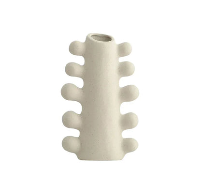Textured Ceramic Vase for Decorative Chrysalis Flower Arrangement