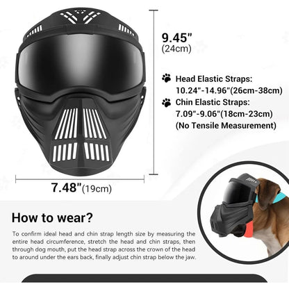 Tactical Sunglasses for Large Dogs - Full-Face Goggles, Windproof & UV Protection