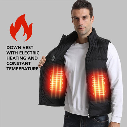 Electric Winter Jacket - Unisex Down Vest with 15 Heated Zones