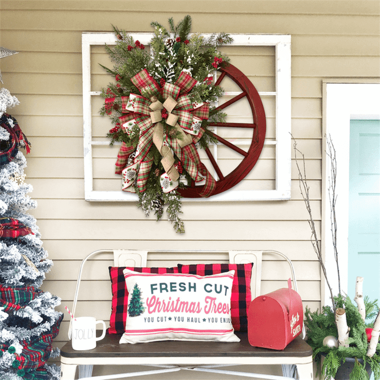 Rustic Charm Wheel Wreath for Your Home