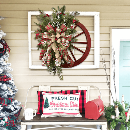 Rustic Charm Wheel Wreath for Your Home
