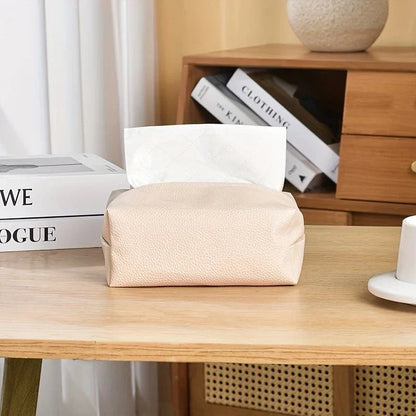 Soft Faux Leather Tissue Holder – Sleek Minimalist Design