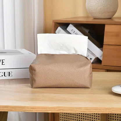 Soft Faux Leather Tissue Holder – Sleek Minimalist Design