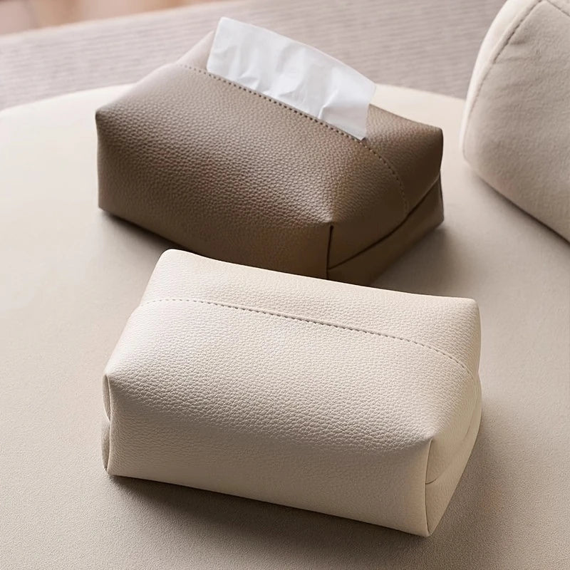 Soft Faux Leather Tissue Holder – Sleek Minimalist Design