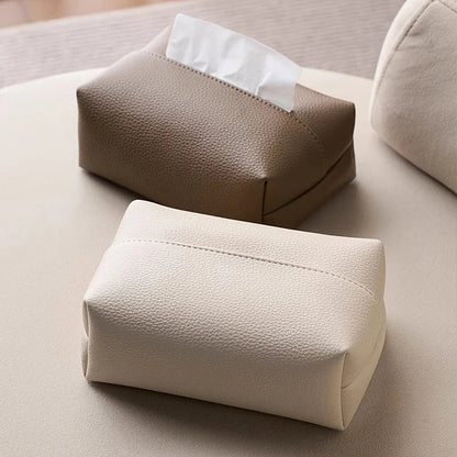 Soft Faux Leather Tissue Holder – Sleek Minimalist Design