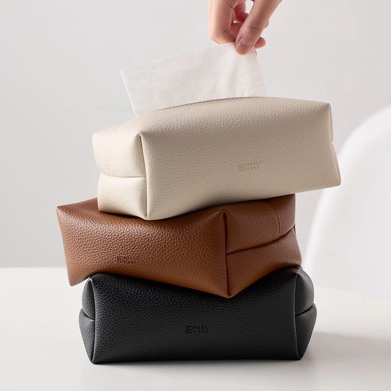 Soft Faux Leather Tissue Holder – Sleek Minimalist Design