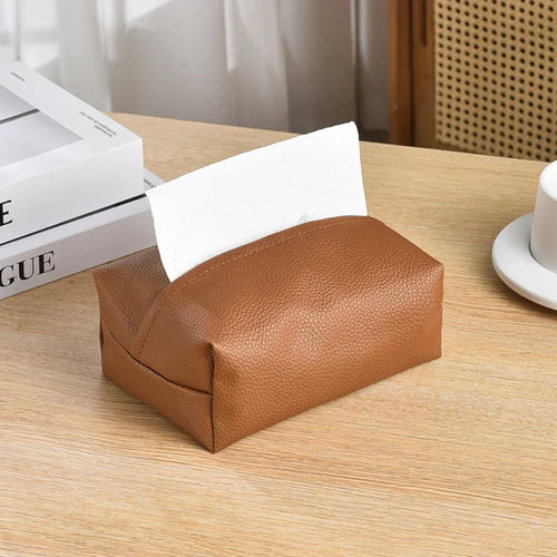 Soft Faux Leather Tissue Holder – Sleek Minimalist Design
