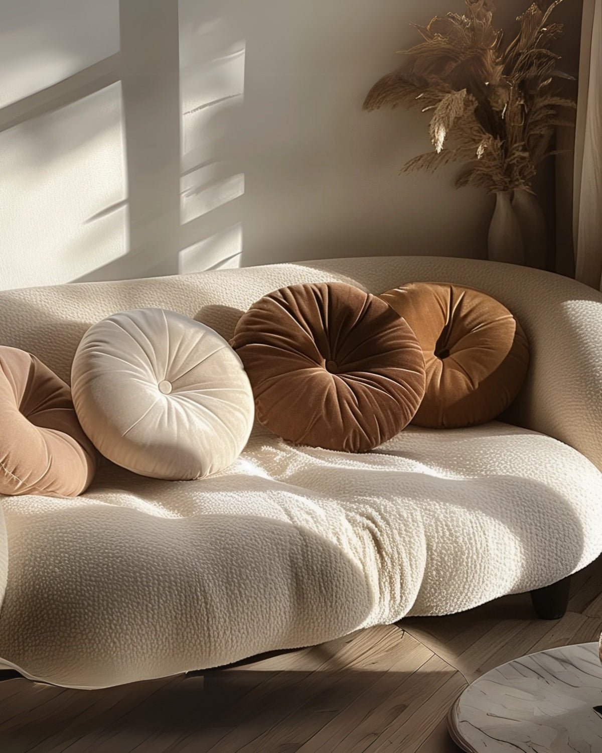 Round Velvet Cushion – Soft and Luxurious Accent Pillow