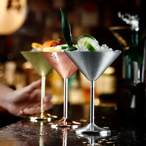 Stainless Steel Cocktail Glasses with Double Wall Insulation
