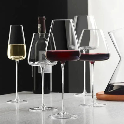 Artisan-Made Crystal Glasses for Wine and Champagne