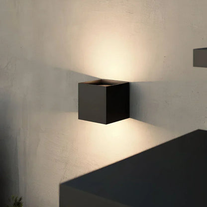 Black Cube LED Wall Light with Adjustable Features