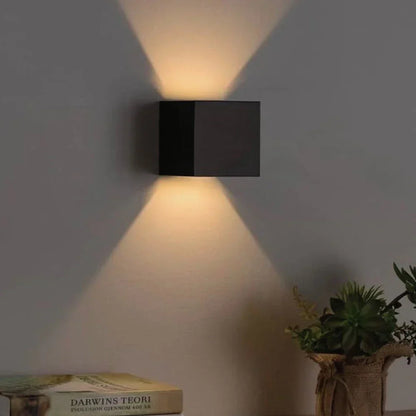 Black Cube LED Wall Light with Adjustable Features