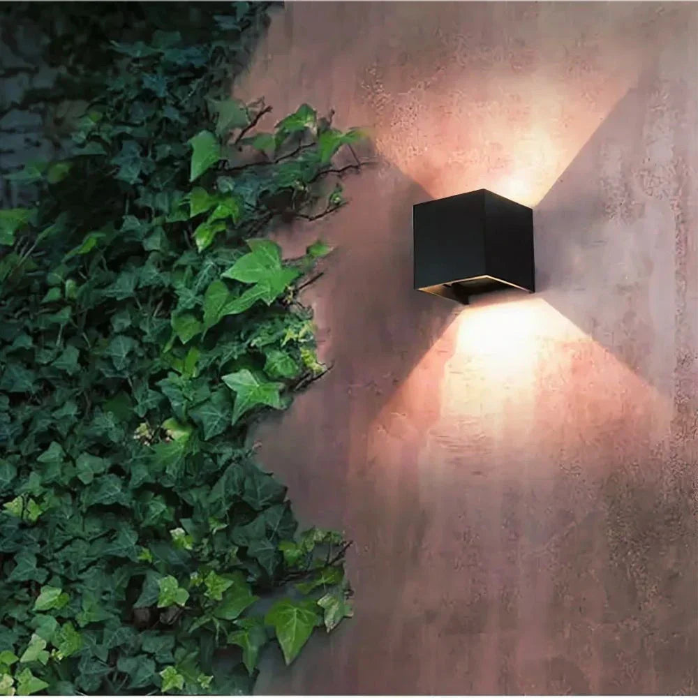 Black Cube LED Wall Light with Adjustable Features