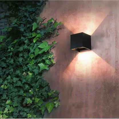 Black Cube LED Wall Light with Adjustable Features