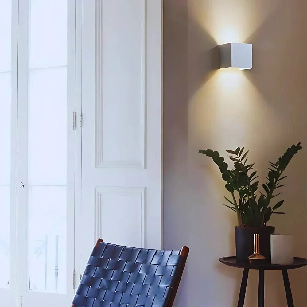 Black Cube LED Wall Light with Adjustable Features