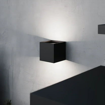 Black Cube LED Wall Light with Adjustable Features