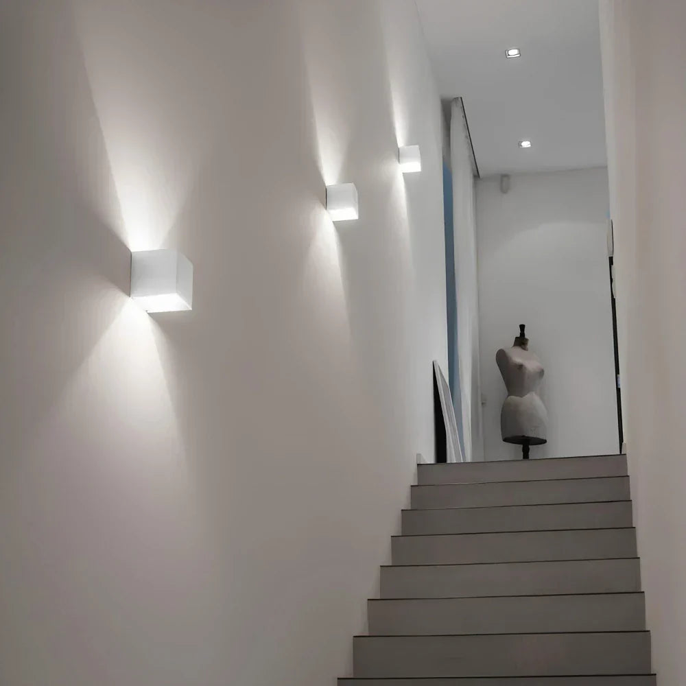Black Cube LED Wall Light with Adjustable Features